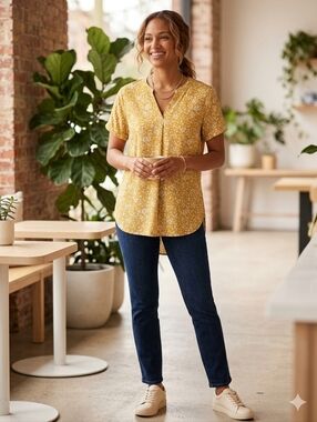 Timeson Floral Yellow Women's Top